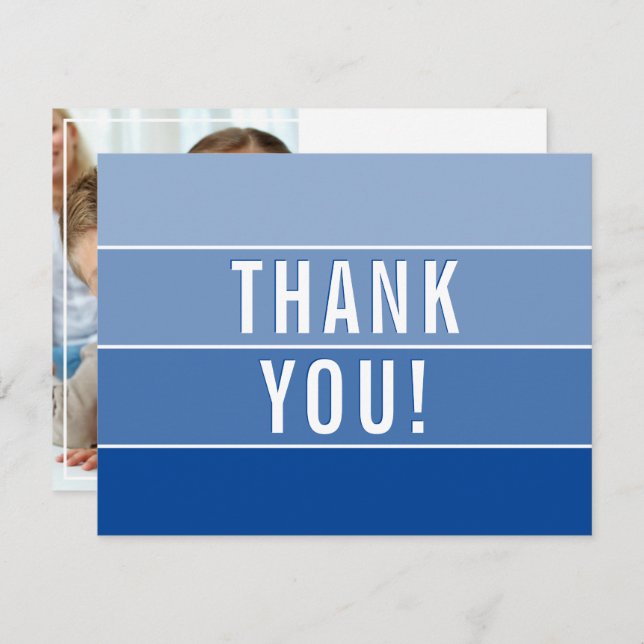 FOTO TACK modern ombre kunglig blå (Fram/baksida)