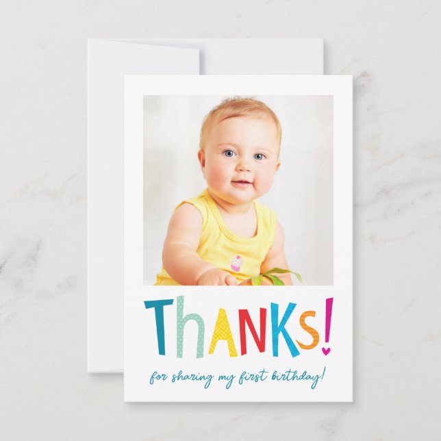 FOTO TACK modern rolig färgrik typografi Kort (Framsida)