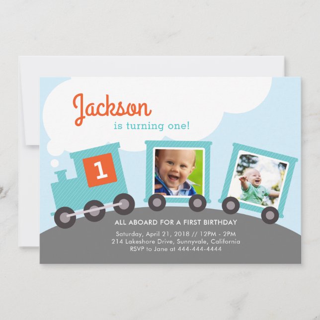 Foto Tåg Party Inbjudan (Framsida)