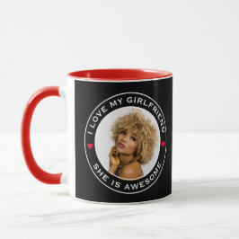 Foto Text Hjarta Jag älskar min fantastiska flickv Mugg