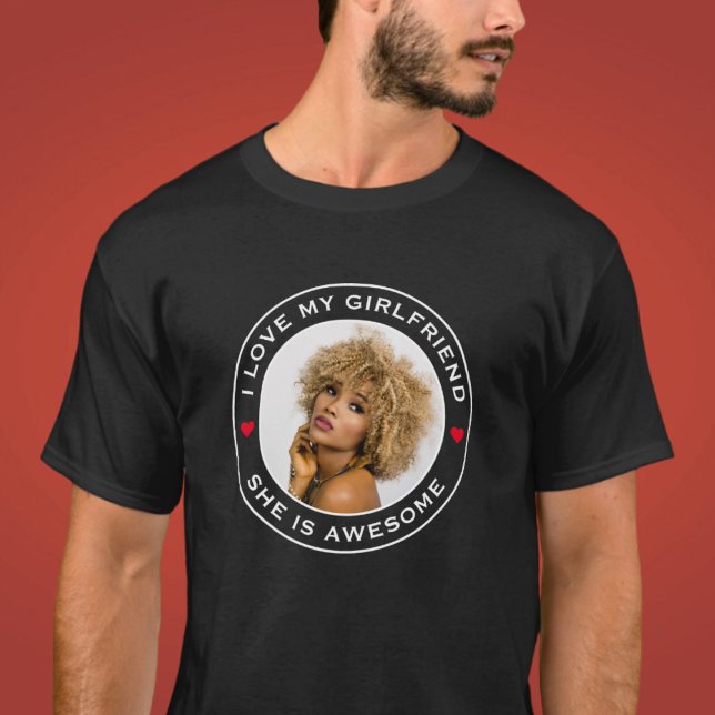 Foto Text Hjarta Jag älskar min fantastiska flickv T Shirt (Skapare uppladdad)