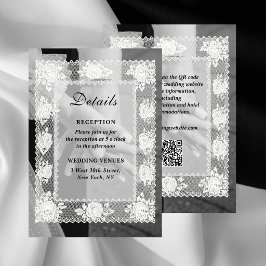 Foto Tidlös Spets QR-kod Bröllopsdetaljer Tilläggskort