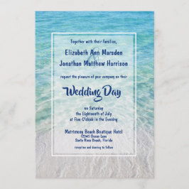 Foto Tropical Beach Modern Destination Wedding Wed Inbjudningar
