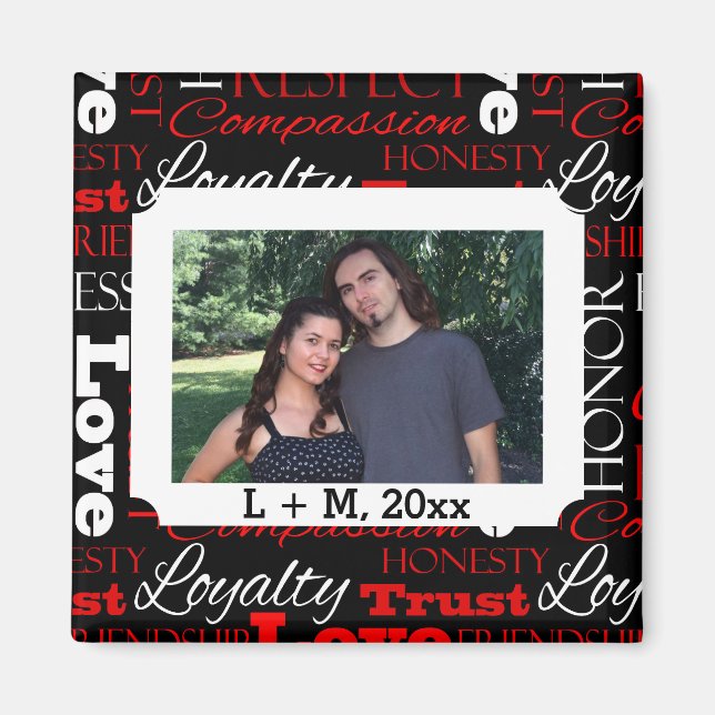 Foto Valentine Day Ord Collage Personlig Magnet (Framsidan)