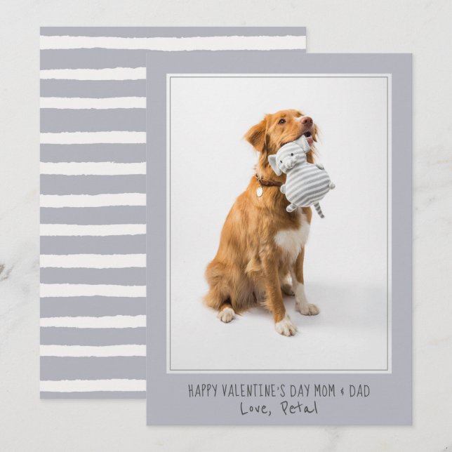 Foto Valentine för Mamma och Pappa från Hund Pet Julkort (Fram/baksida)