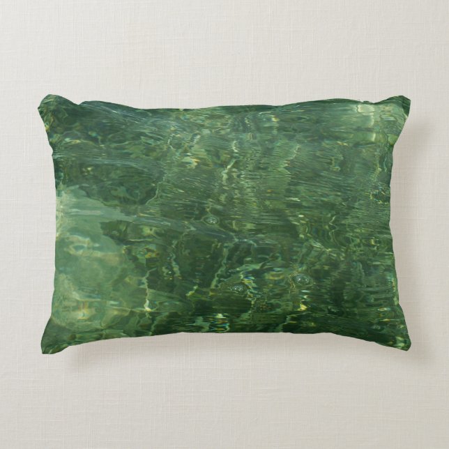 Foto vatten över Sea Grass II (blått och Grönt) Prydnadskudde (Framsidan)