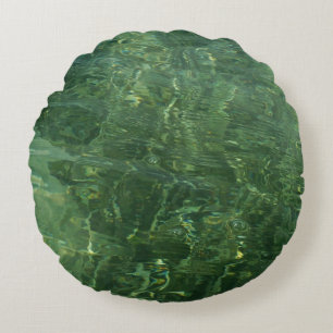 Foto vatten över Sea Grass II (blått och Grönt) Rund Kudde