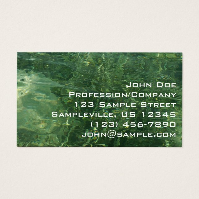 Foto vatten över Sea Grass II (blått och Grönt) Visitkort (Framsidan)