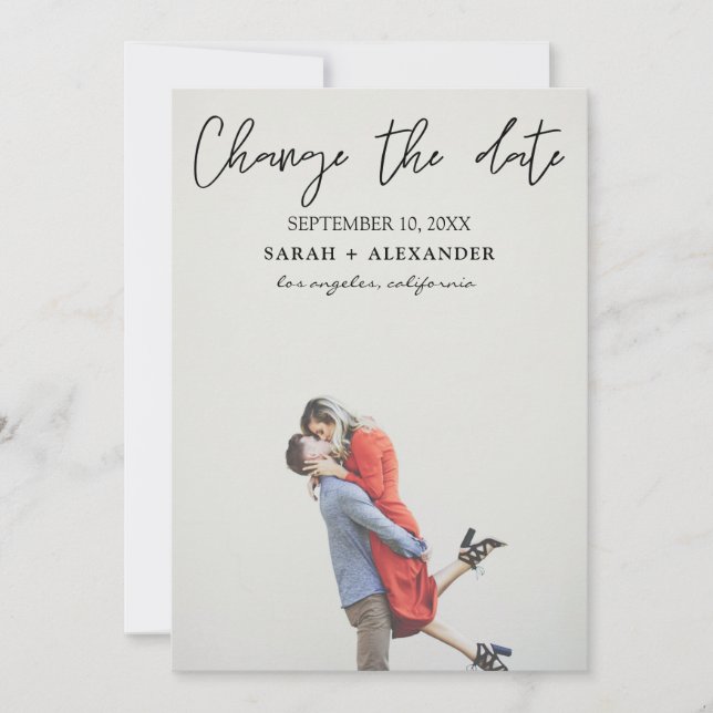 Foto - Vertikal Ändra datum - Övre text Inbjudningar (Framsida)