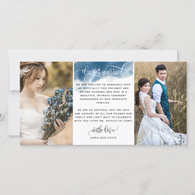 Foto, vi Har, gift Bröllop/Elope-meddelande Meddelande (Framsida)