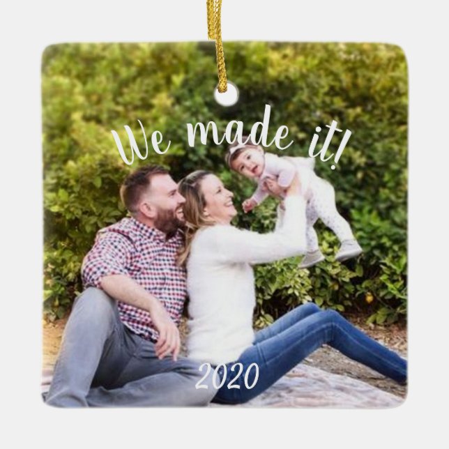 Foto Vi Klarade Det Pandemi 2020 Julgransprydnad Keramik (Framsida)