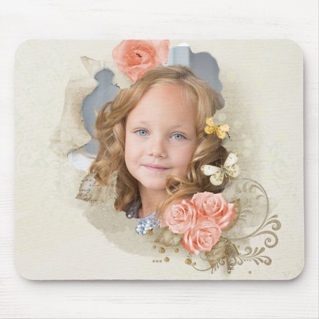 Foto Victorian Blommigt Mouse Pad Musmatta (Framsidan)