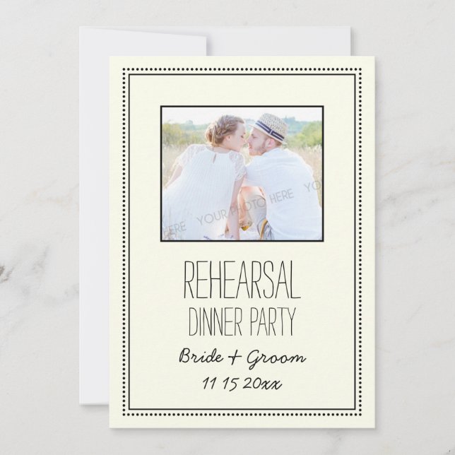 Foto-Vintage bröllop-repetitionsmiddagen Party Inbjudningar (Framsida)