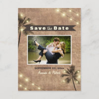 Foto Vintage Palm Tree Spara datum vykort