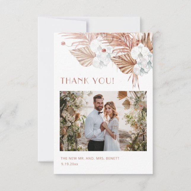 Foto | Watercolor Boho  Tack Kort (Framsida)