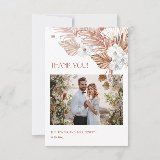 Foto | Watercolor Boho  Tack Kort (Framsida)
