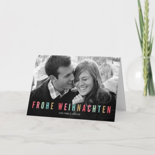 Foto Weihnachtskarte | Bunte Weihnachten Helgkort (Framsida)