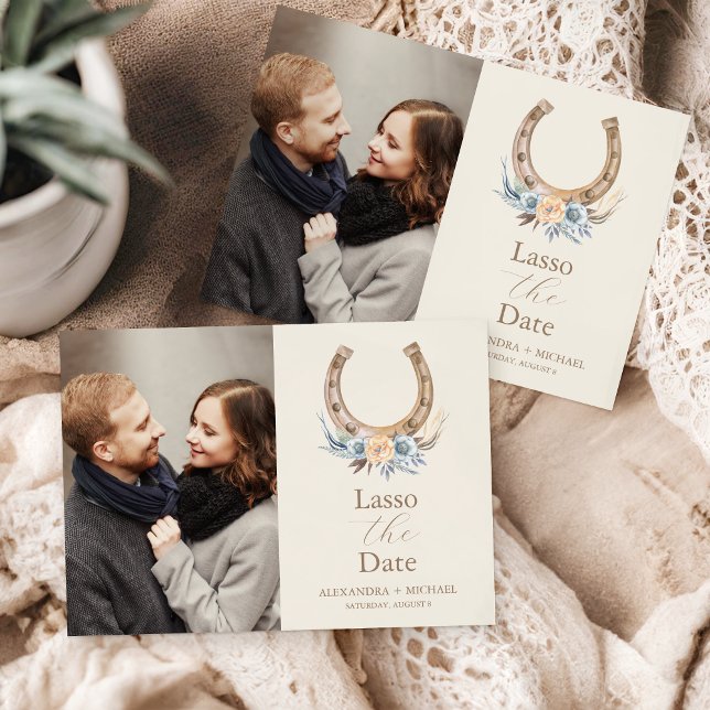 Foto Western Country Bohemisk Blommig Bröllop Spara Datumet (Skapare uppladdad)