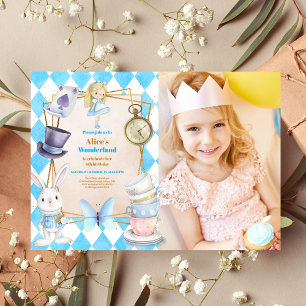 Foto Whimsical Alice i Underlandet Födelsedagsfest Inbjudningar