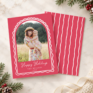Foto Whimsical Handritad Ram Glad Jul Julkort