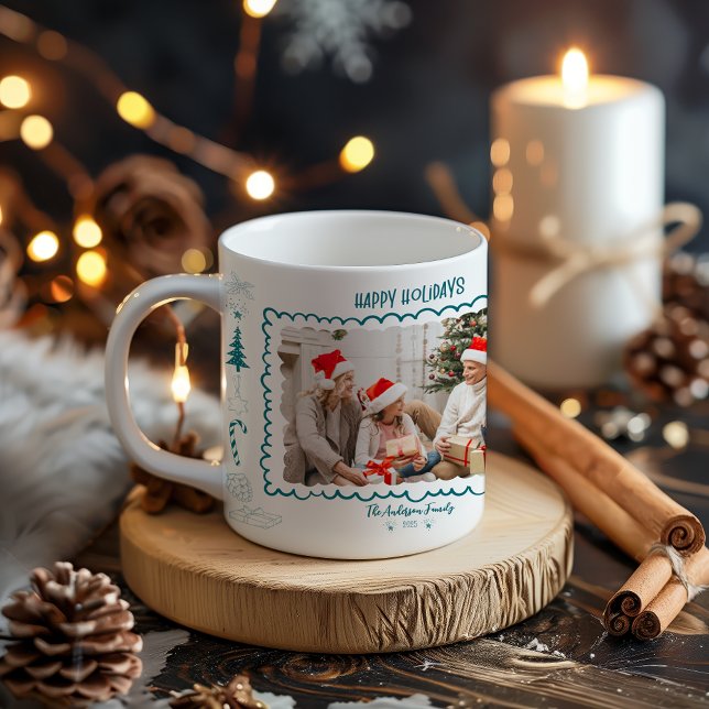 Foto Whimsical Sällsam Juldoodle Kaffemugg (Skapare uppladdad)
