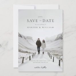 foto wintery bröllop spara datum inbjudningar