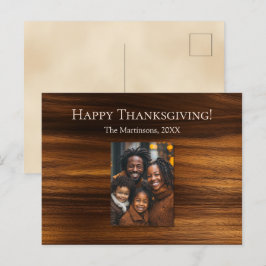 Foto Wood för Modern Lodrät Thanksgiving Family Helg Vykort