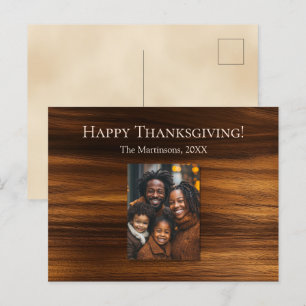 Foto Wood för Modern Lodrät Thanksgiving Family Helg Vykort
