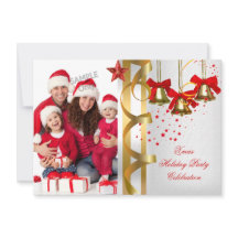 Foto Xmas Holiday Julfest White Guld Röd