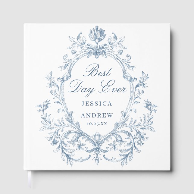 Fotoalbumet Victorian Ornate Grace Blommigt Bröllo Gästböcker (Framsida)