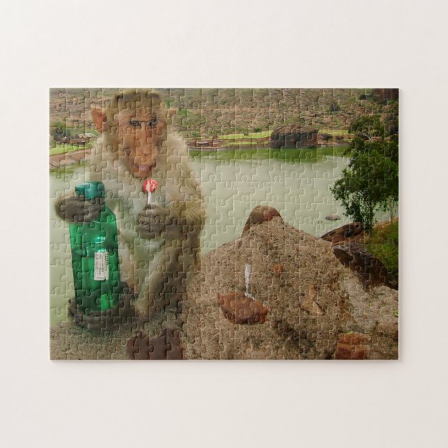 Fotoanrop-apmonkey Badami Indien Pussel (Horisontell)