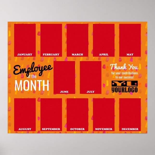 Fotoanställd för visning av månadsredovisning po poster (Framsidan)