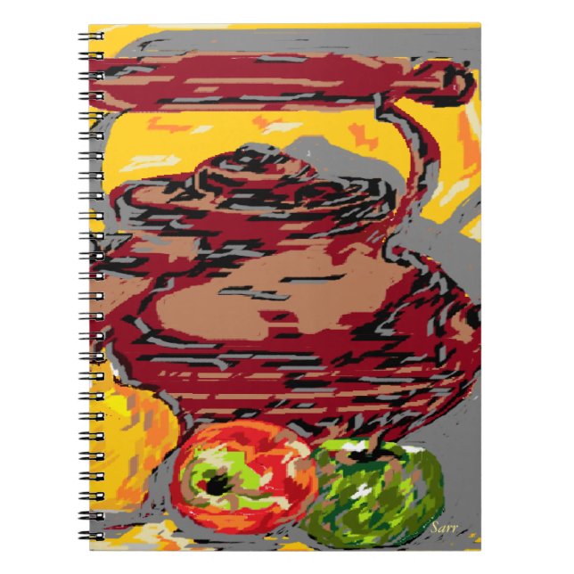 Fotoanteckning Bok still Life Tea Kettle med frukt Anteckningsbok Med Spiral (Framsidan)