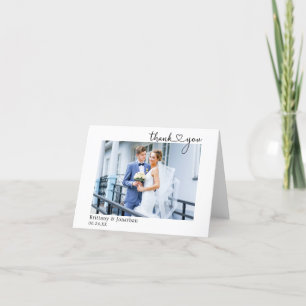 Fotoanteckning för Modern Calligraphy Heart Bröllo Tack Kort