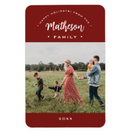 Fotoår för Red Modern Glad helg Anpassningsbar Fam Magnet