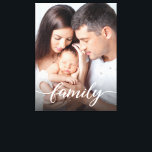 Fotoarbetsyta för Modern Script Personlig Family Canvastryck<br><div class="desc">Immortalisera dina omhuldade familjestunder med vårt anpassade på arbetsytan, med en modern "Familjepresentation" med vit övertäckning. Den här eleganten är inte bara ett konstens biet. Det är en keepé som på ett vackert sätt fångar kärnan i din familjs kärlek och tillsammans. Anpassa den här arbetsytan med ett foto från din...</div>