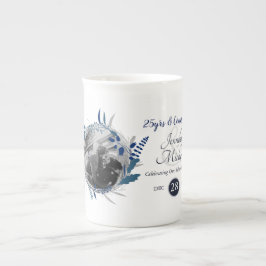 Fotoårsjubileum i Bröllop Gift Blue WandeModern Benporslin Mugg
