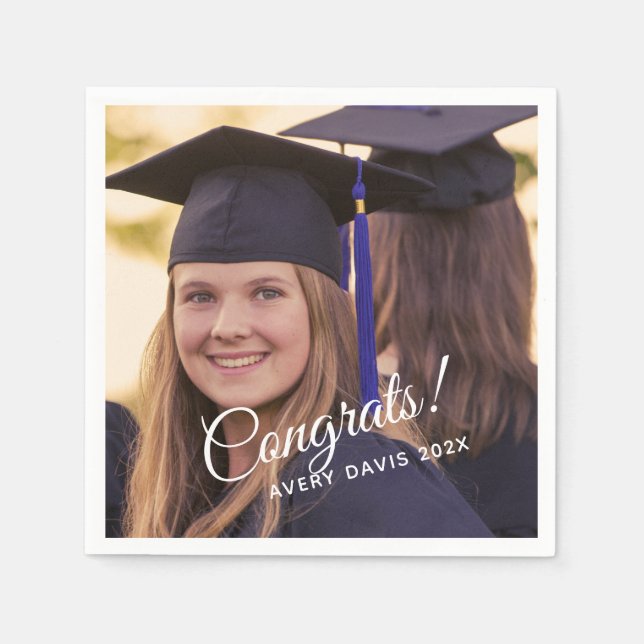 Fotoårsklass för studenten 2024 pappersservett (Framsidan)