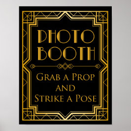 Fotoautomat Bröllopsskylt | Gatsby Art Deco Poster