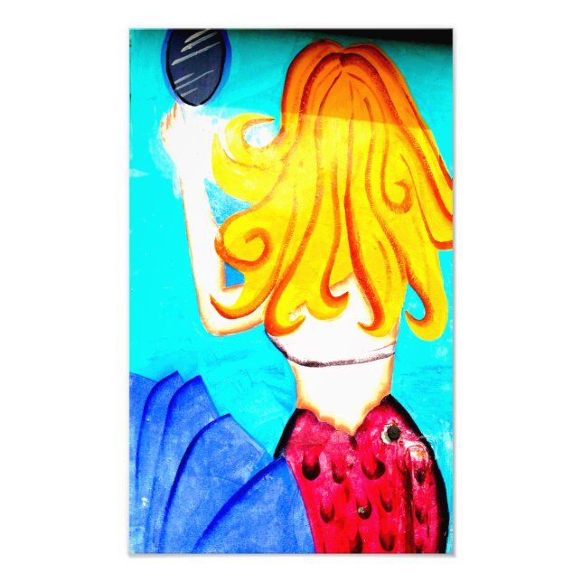 fotoavtryck av blond sjöjungfru fototryck (Framsidan)