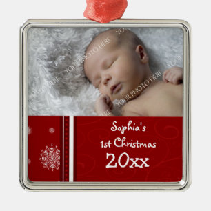 Fotobaby 1st prydnad för jul julgransprydnad metall