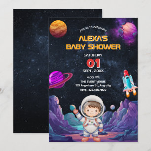 Fotobabydusch för Astronaut Inbjudningar