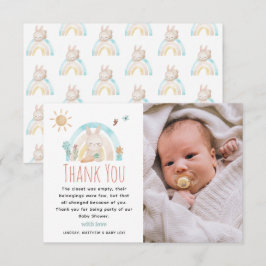 Fotobabyskor för cute Watercolor Bunny Tack Kort