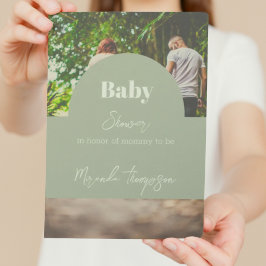 Fotobabyskor för modern Grey Tropical Family Inbjudningar