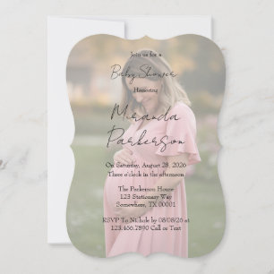 Fotobabyskor för övertoningsfoto från mamma till s inbjudningar