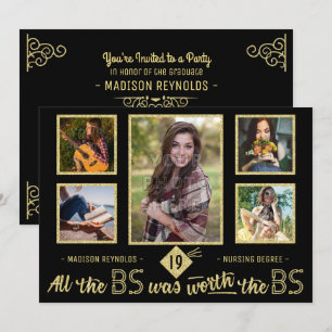 FotoBachelors-grad i Universiteten Studenten Party Inbjudningar