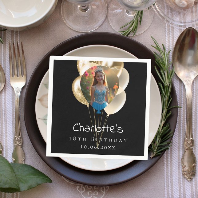 Fotoballonger med svart guld pappersservett (Skapare uppladdad)