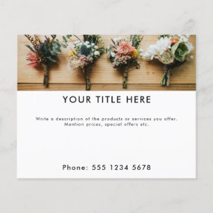 Fotobanderoll och text för marknadsföring flygblad