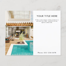 Fotobanderoll och text på halva sidor i reklamföre flygblad