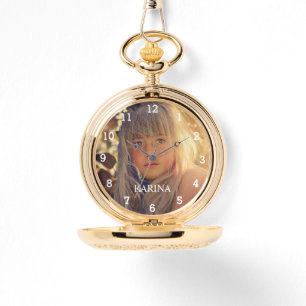 Fotobarnfamiljen Namn Elegant Birthday Modern Armbandsur